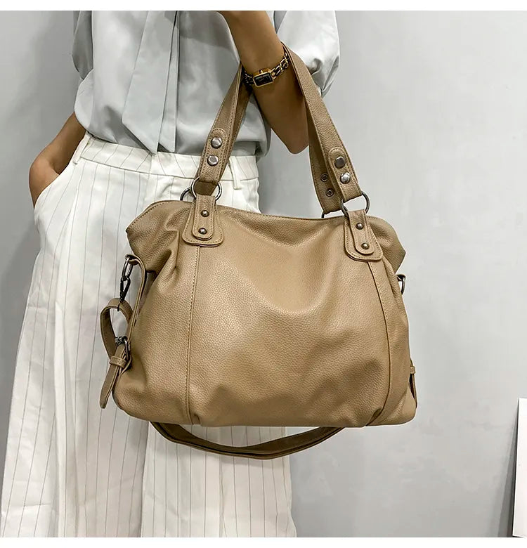 Women's PU Leather Shoulder Bag with Crossbody Strap