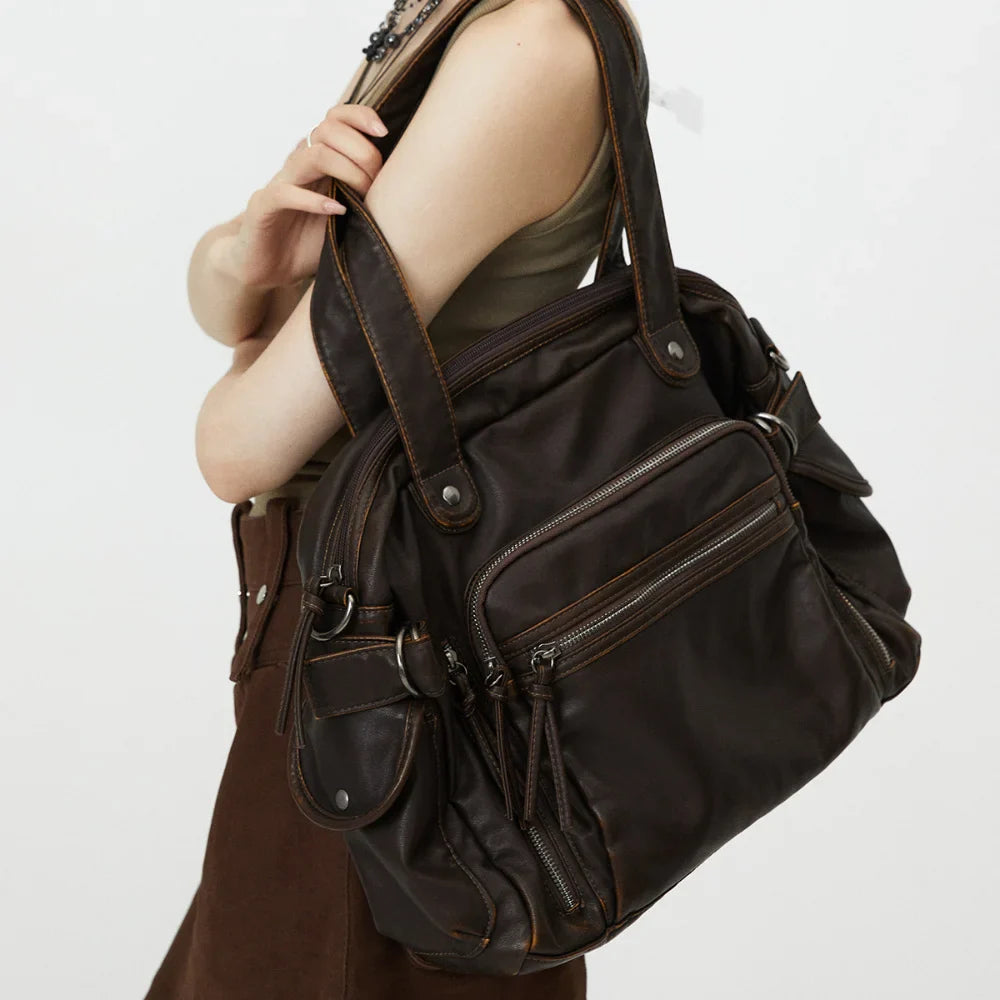 Women's Shoulder Bag in PU Leather with Adjustable Strap for Autumn Everyday Use