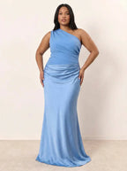 Women’s One Shoulder Draped Maxi Dress
