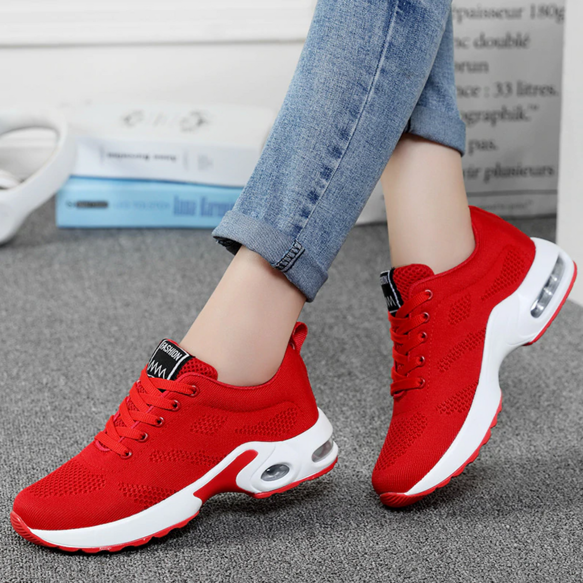 Women’s Breathable Mesh Walking Trainers with Cushioned Sole