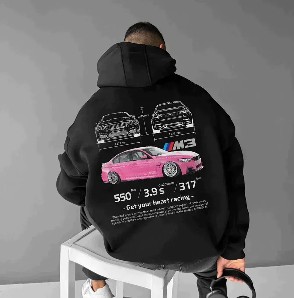 Men’s Oversized Car Graphic Hoodie