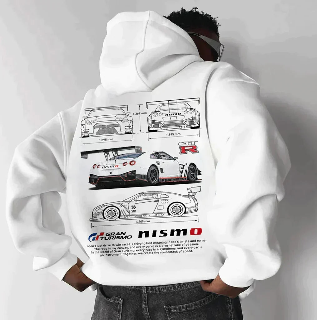 Men’s Oversized Car Graphic Hoodie