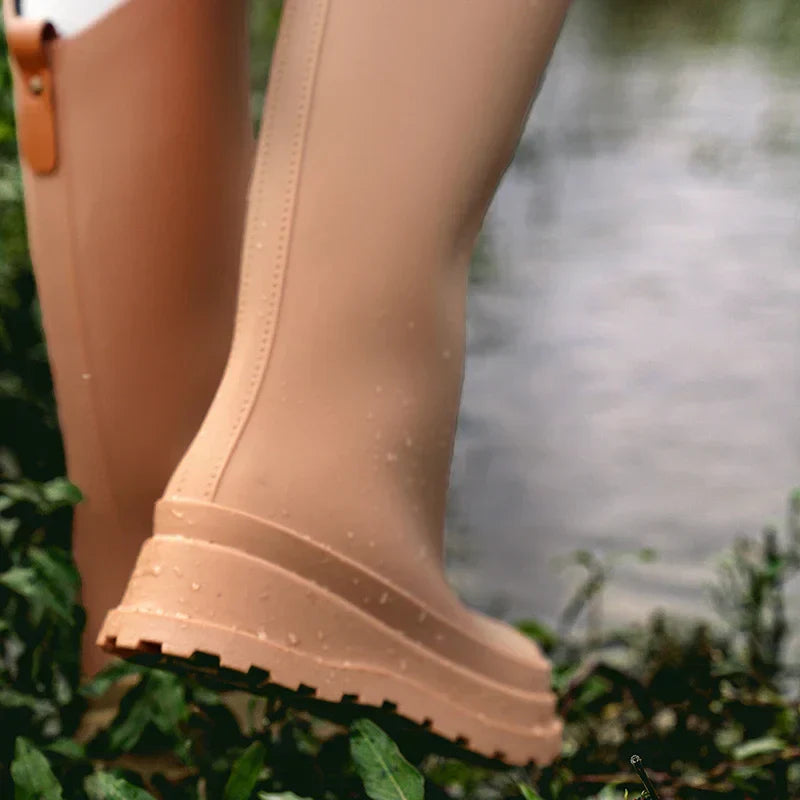Women's Knee-High Wellington Rain Boots