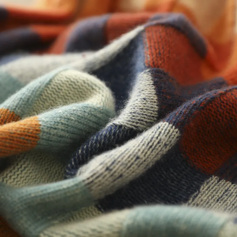 Pull décontracté à carreaux pour femme