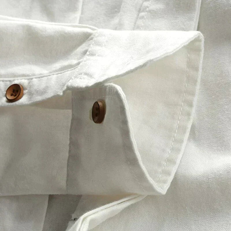 Men's Mandarin Collar Long Sleeve Shirt