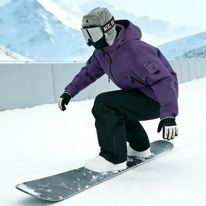 Unisex Hooded Snowboard Jacket and Baggy Trousers Set