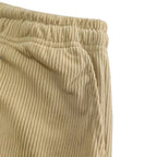 Corduroy Wide Leg Trousers with Drawstring Waist