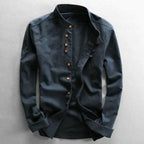 Men's Mandarin Collar Long Sleeve Shirt