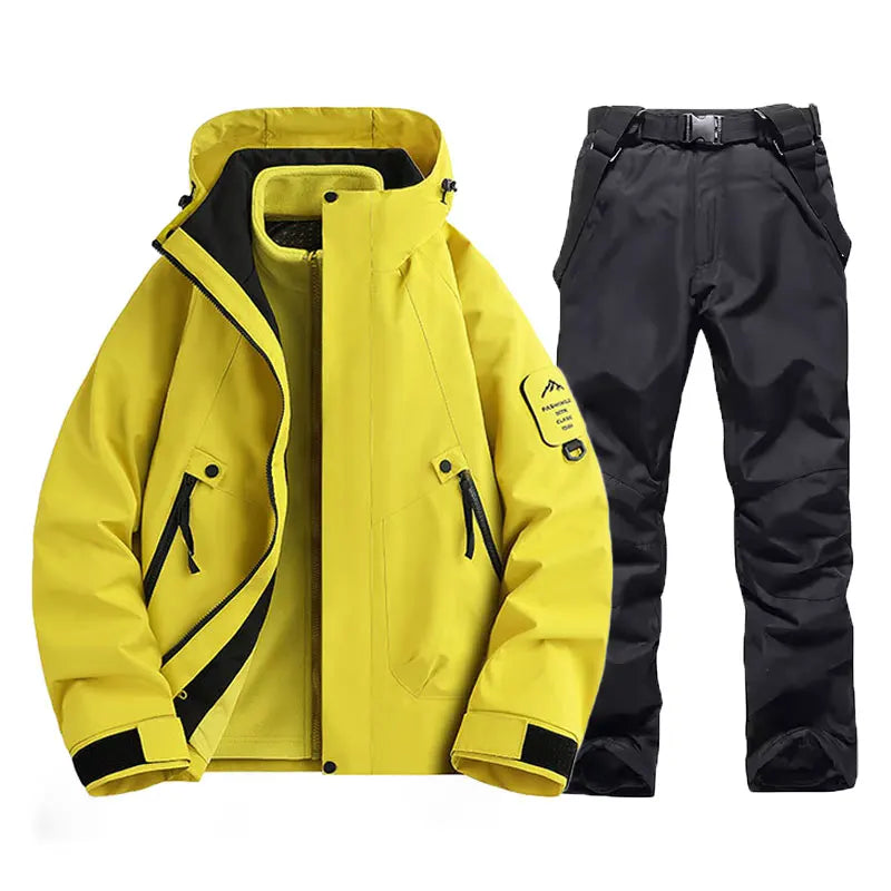 Unisex Hooded Snowboard Jacket and Baggy Trousers Set