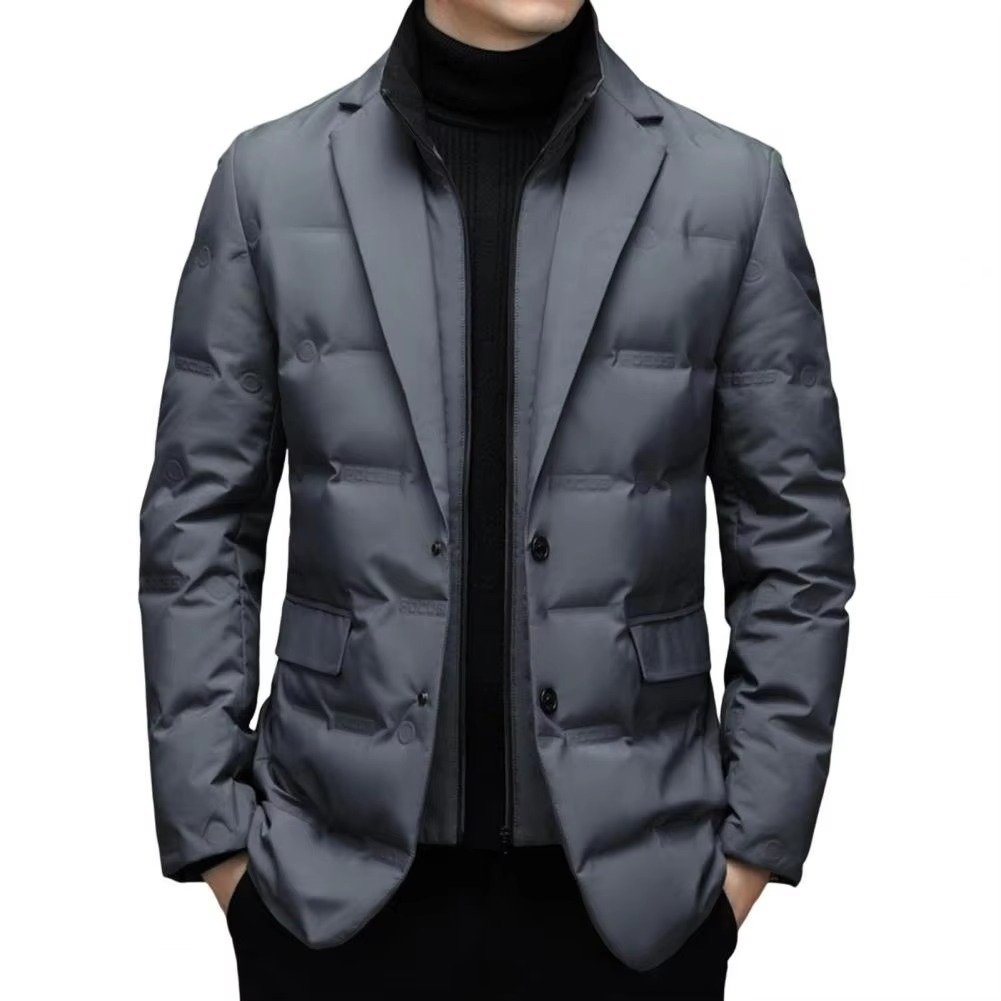 Veste blazer matelassée pour homme | Manteau d’hiver à col montant