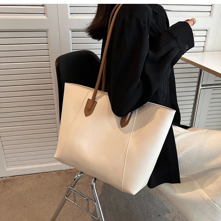 Women's Tote Bag in PU Leather for Autumn Work & Everyday Use