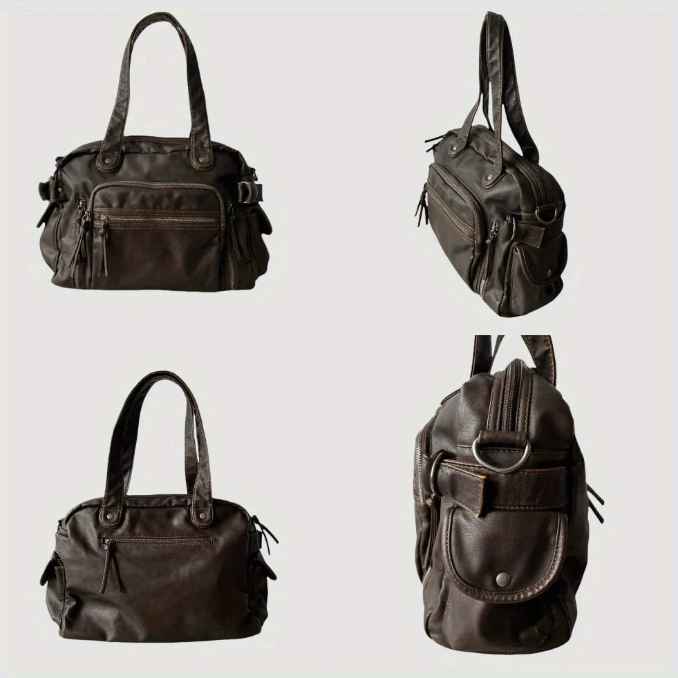 Women's Shoulder Bag in PU Leather with Adjustable Strap for Autumn Everyday Use