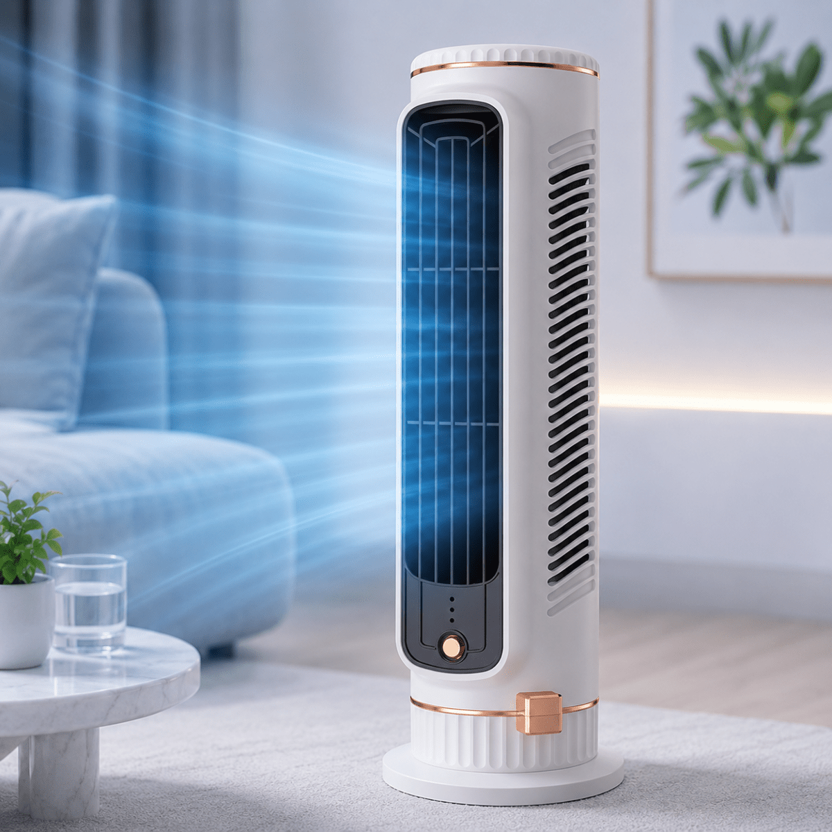 Portable ABS Tower Fan for Summer Home Office Desk Cooling
