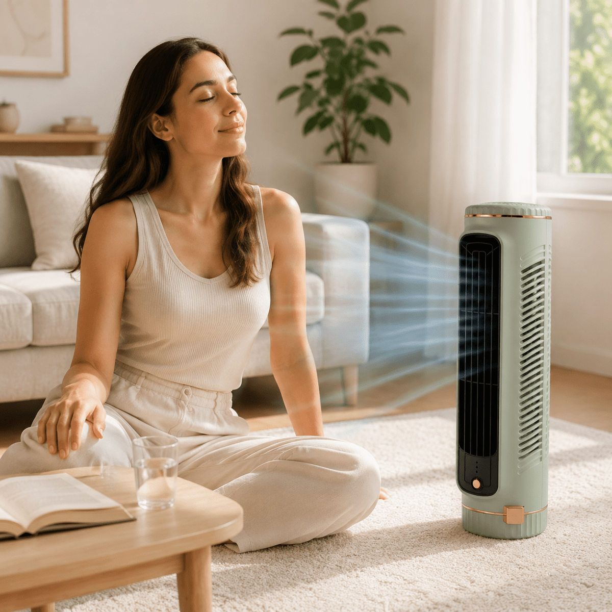 Portable ABS Tower Fan for Summer Home Office Desk Cooling