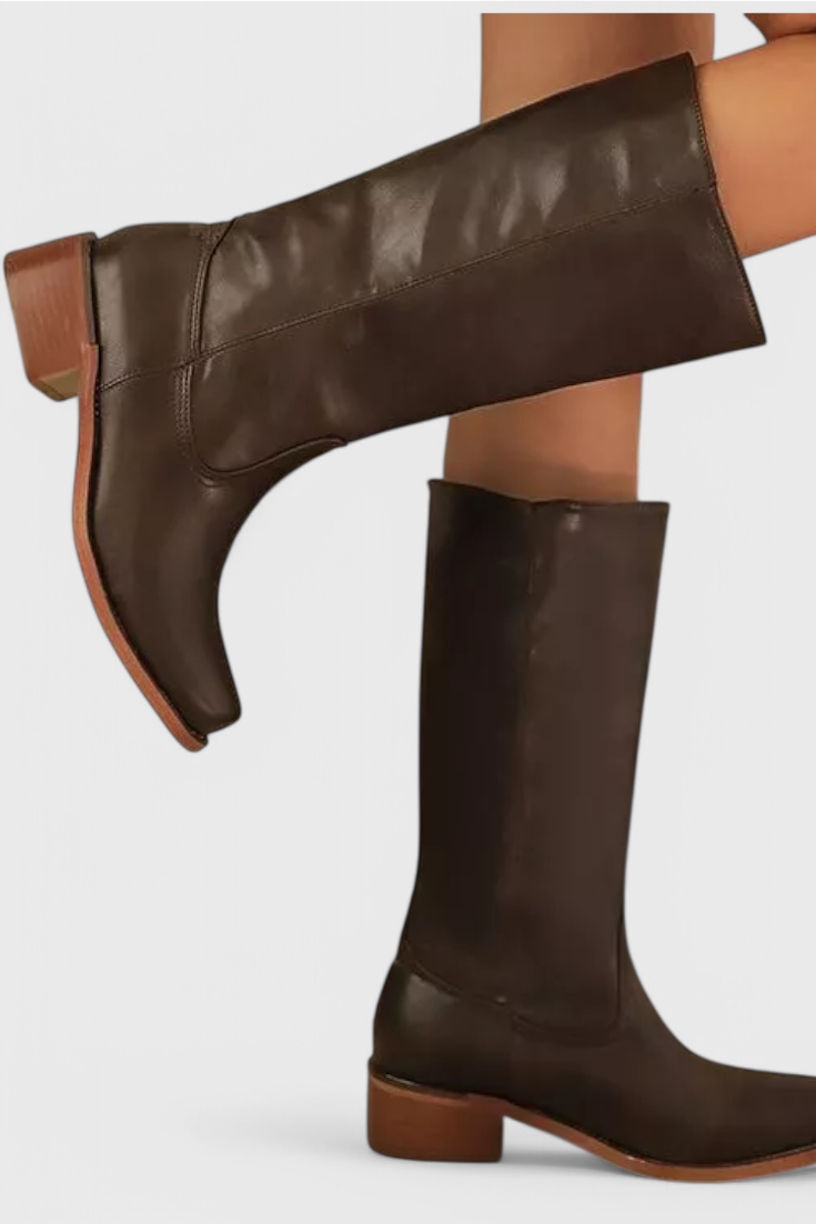 Women's Knee-High Stacked Heel Boots