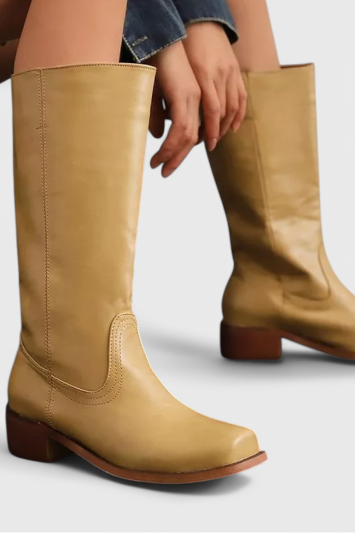 Women's Knee-High Stacked Heel Boots