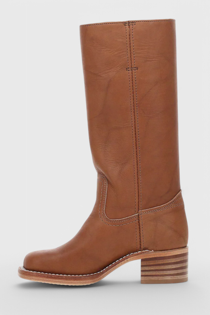 Women's Knee-High Stacked Heel Boots