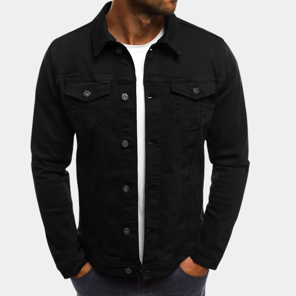 Veste décontractée boutonnée pour homme avec poches poitrine