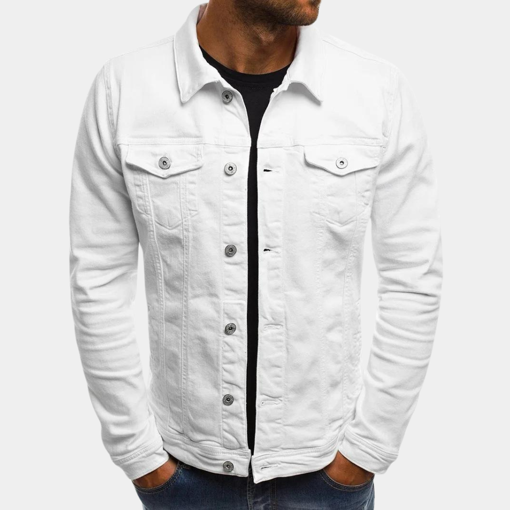 Veste décontractée boutonnée pour homme avec poches poitrine