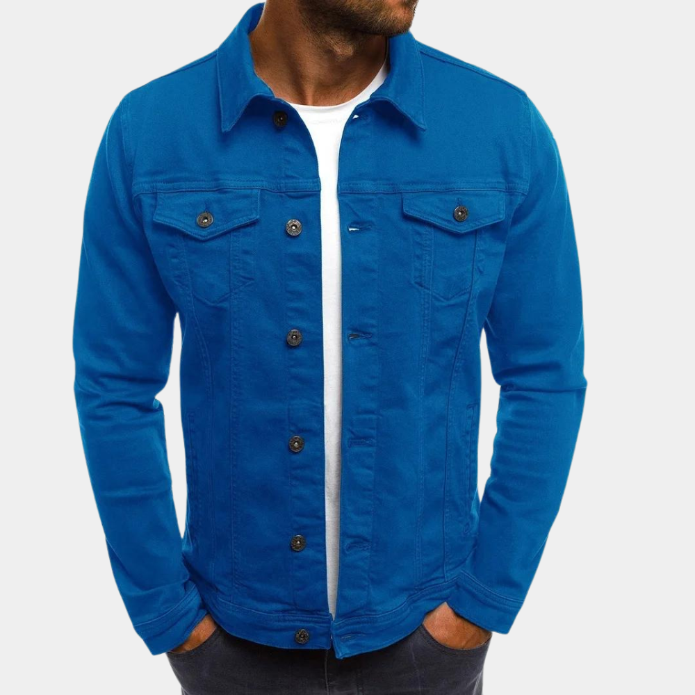 Veste décontractée boutonnée pour homme avec poches poitrine