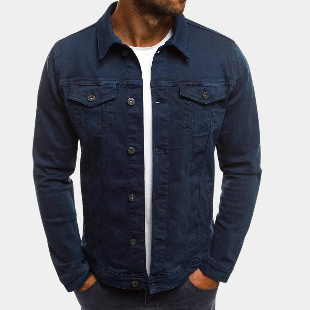 Veste décontractée boutonnée pour homme avec poches poitrine