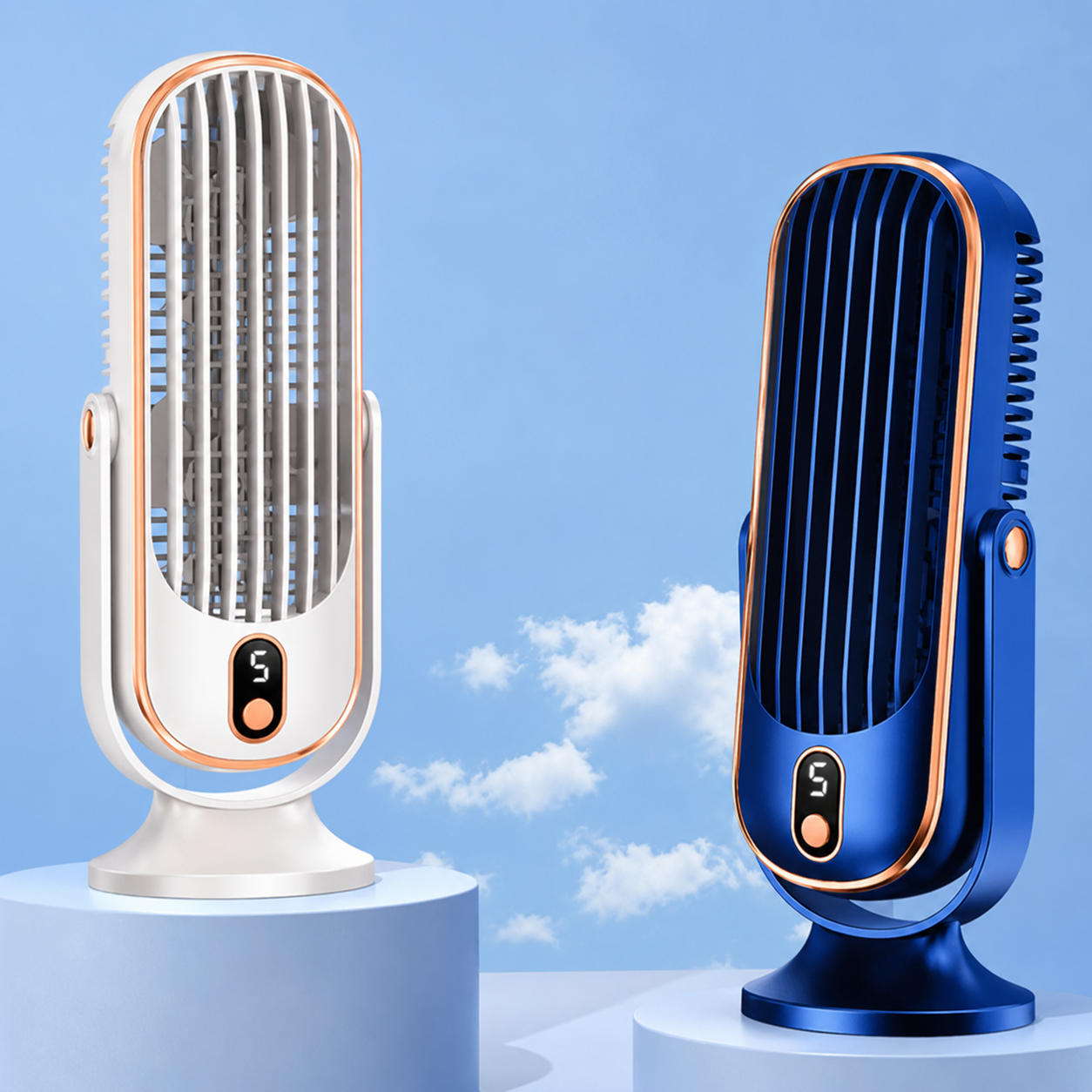 Portable ABS Tower Fan for Summer Desk Cooling Home Office