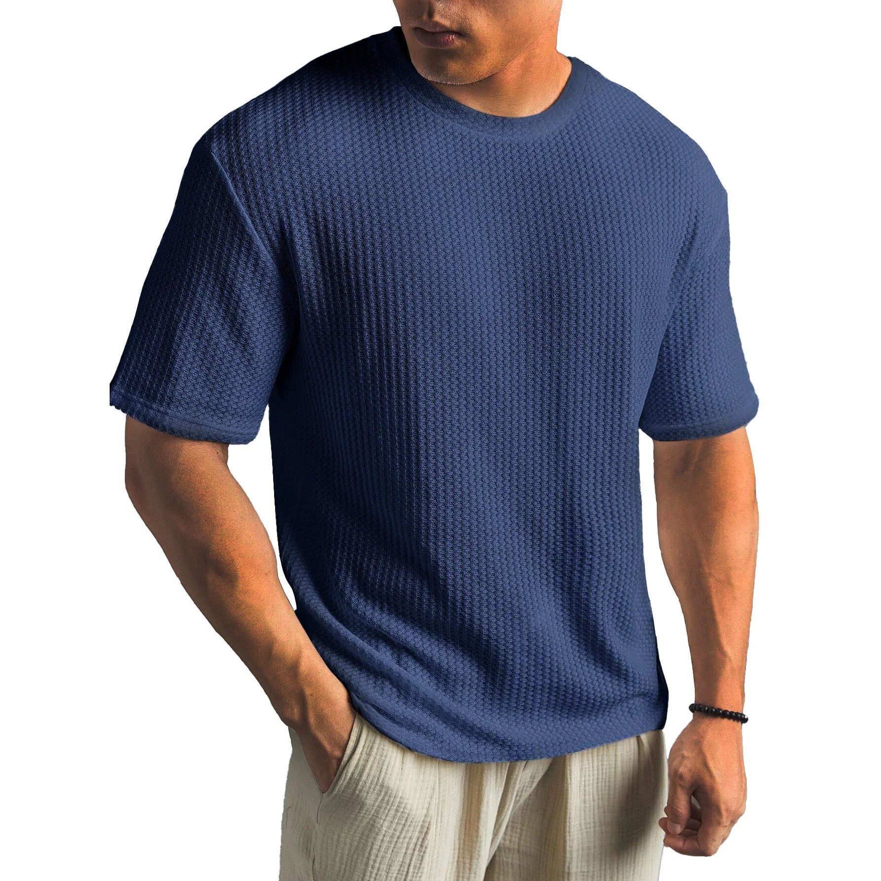 T-shirt texturé coupe décontractée pour homme