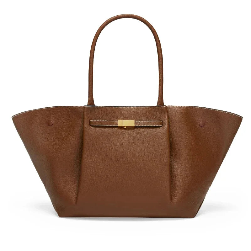 Grand sac cabas en cuir porté épaule pour femme