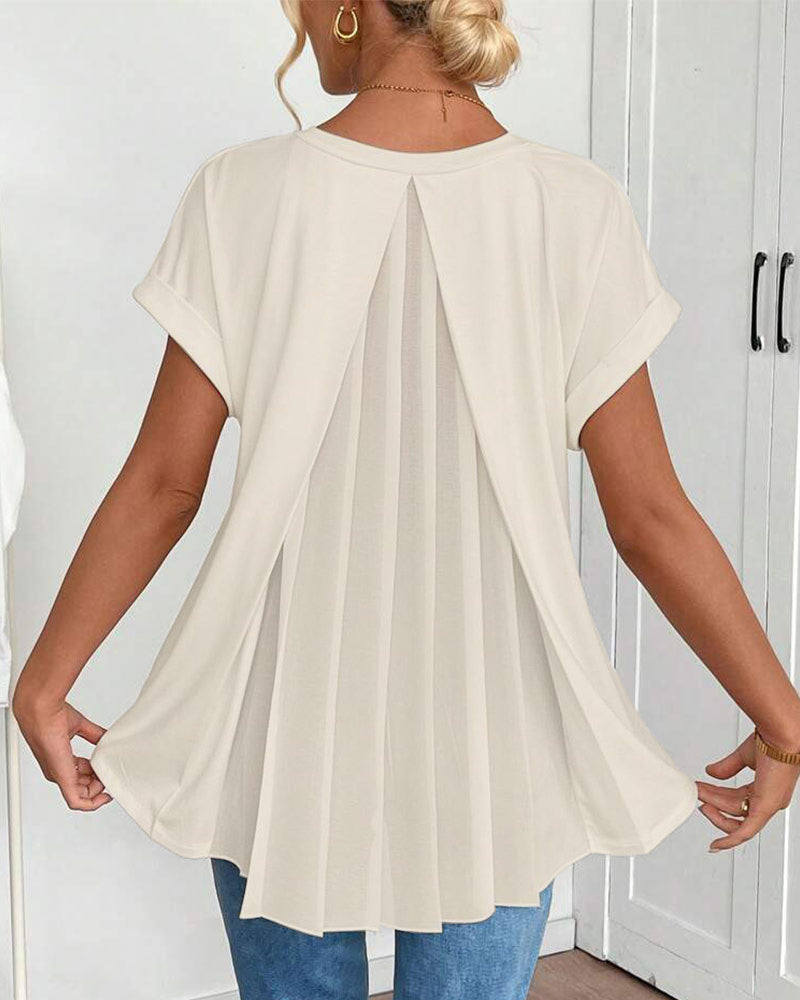 T-shirt coupe décontractée à col en V pour femme