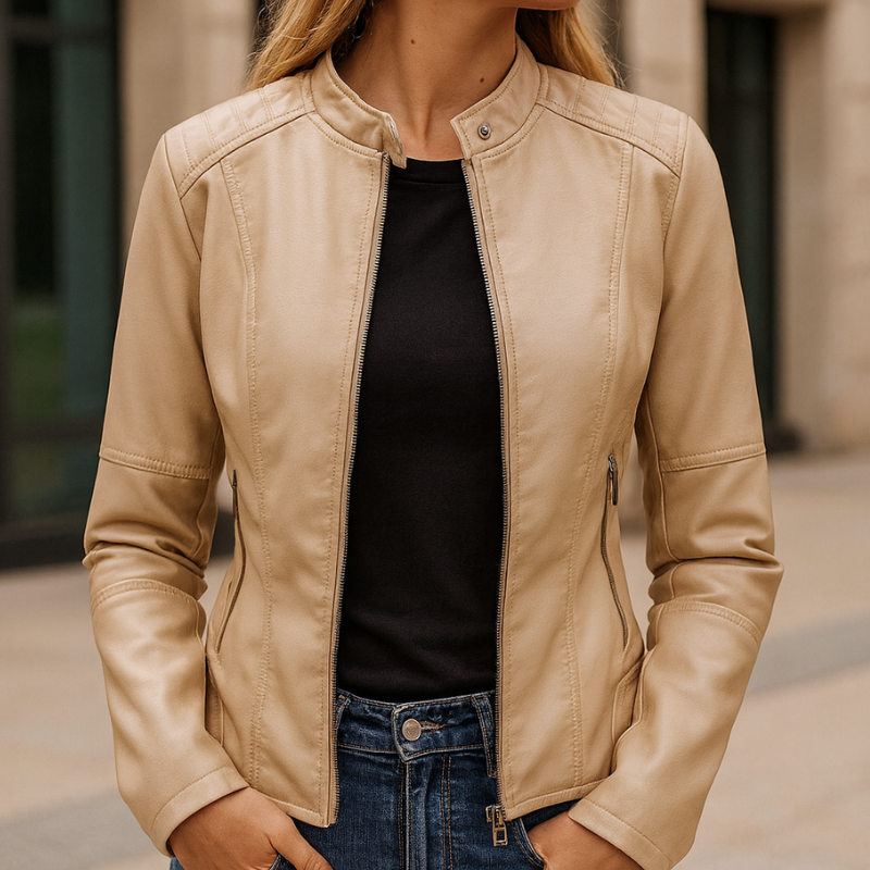 Women's Faux Leather Biker Jacket