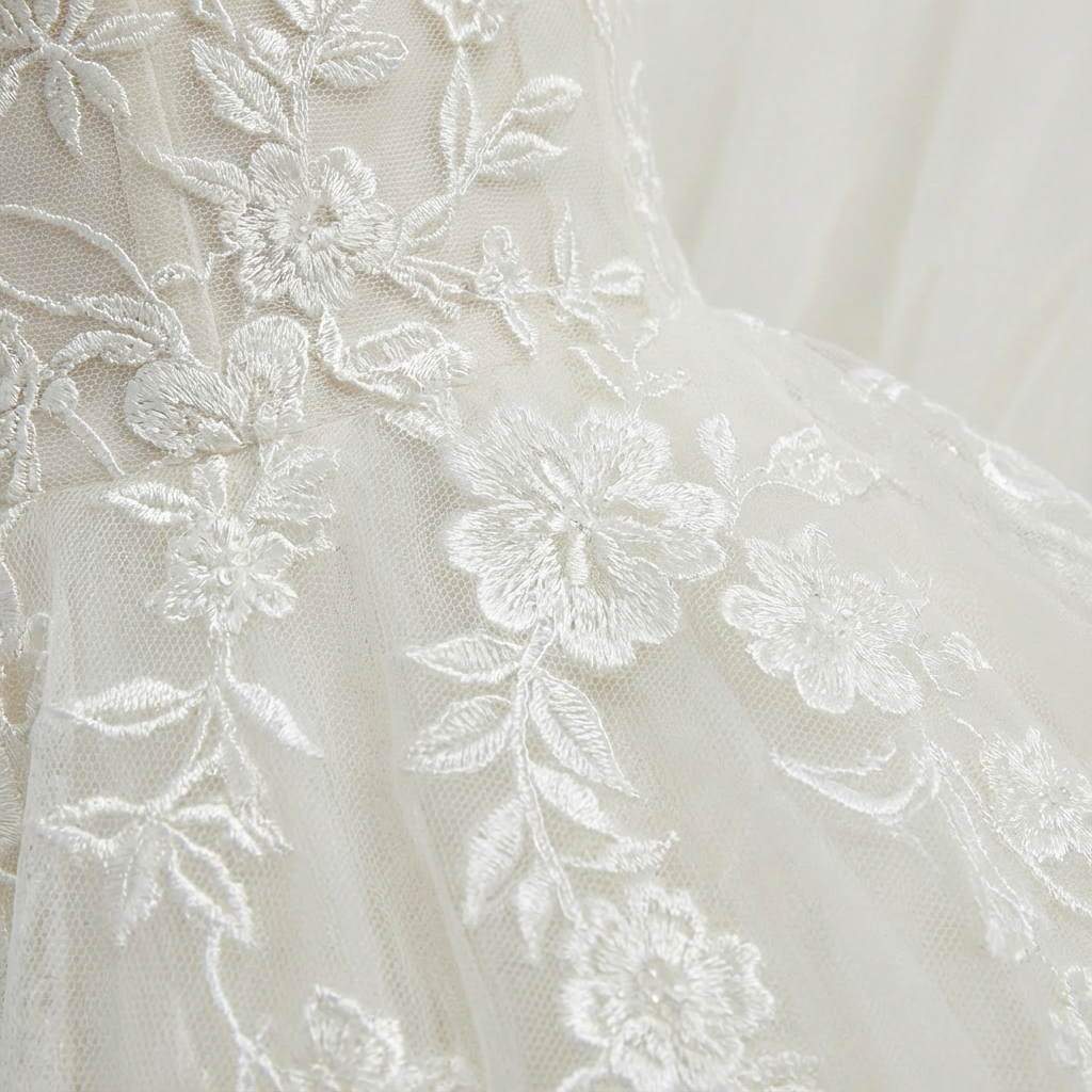 Women's Floral Lace A-Line Wedding Dress