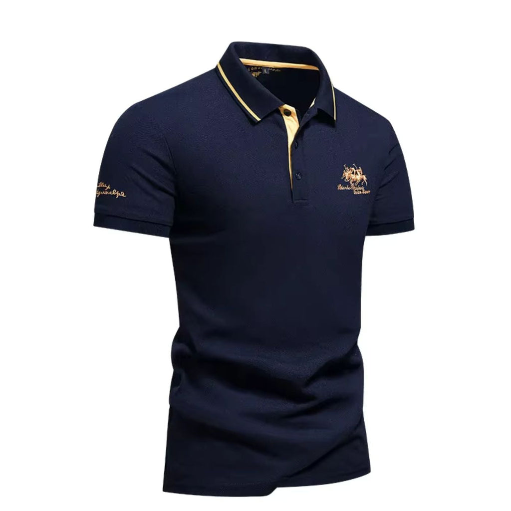 Polo brodé à manches courtes pour homme