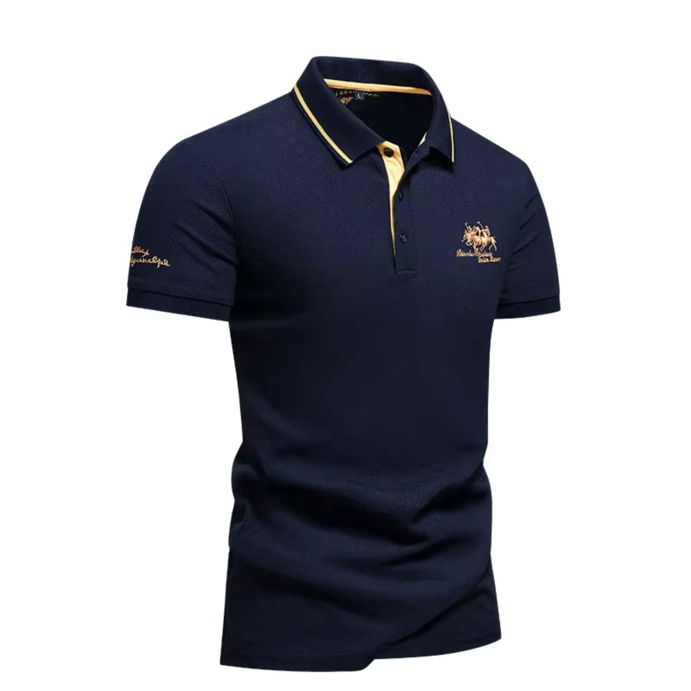 Polo brodé à manches courtes pour homme