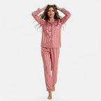 Women’s Satin Stripe Long Sleeve Pyjama Set