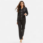 Women’s Satin Stripe Long Sleeve Pyjama Set