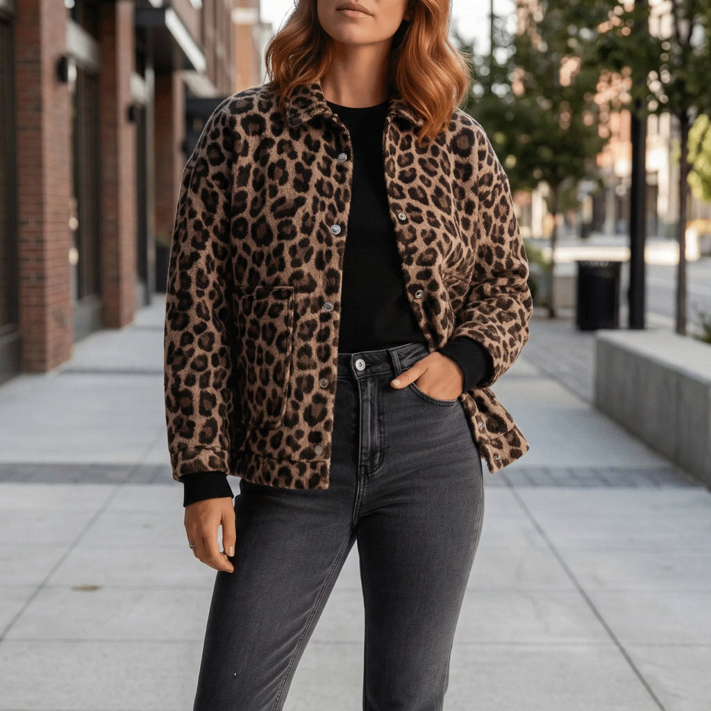 Women’s Leopard Print Overshirt Jacket