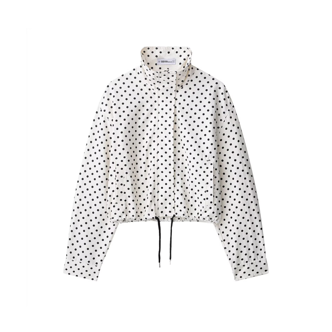 Women's Lightweight Polka Dot Cropped Jacket