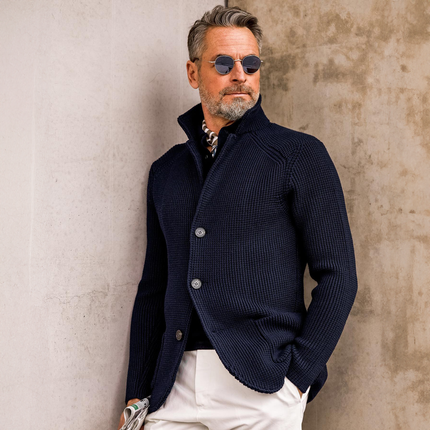 Men's Knitted Button-Up Cardigan Jacket