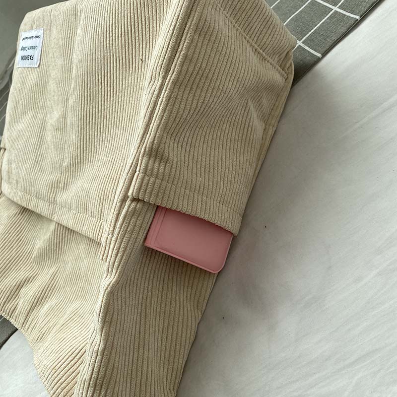 Women’s Corduroy Multi-Pocket Shoulder Bag