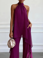 Halter Top and Wide Leg Trouser Set