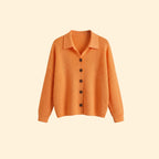 Women's Collared Button-Up Knit Cardigan