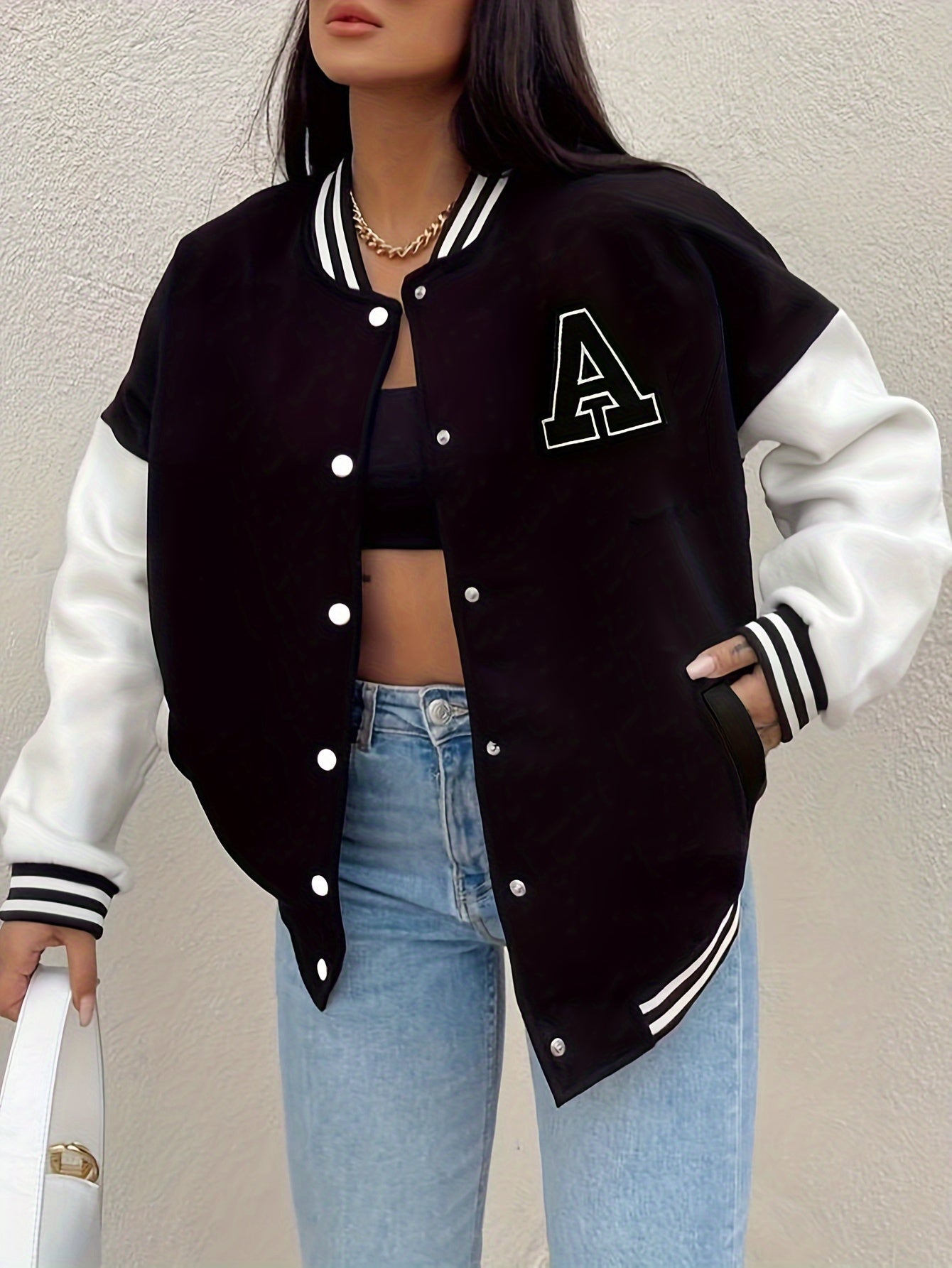 Blouson varsity oversize pour femme