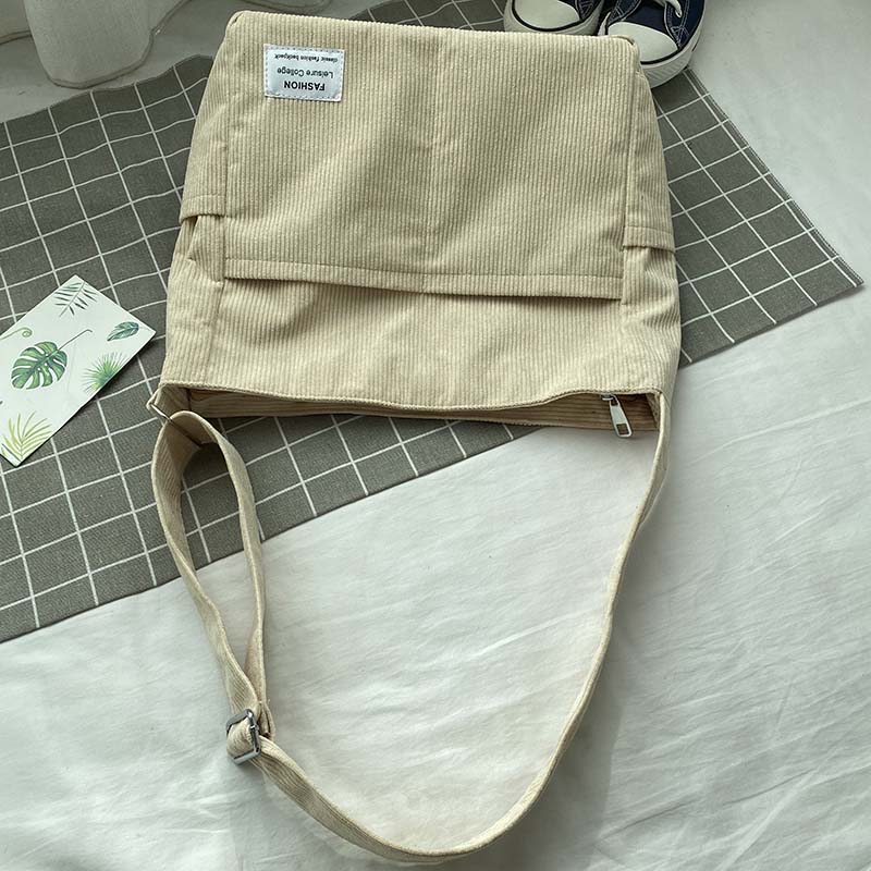 Women’s Corduroy Multi-Pocket Shoulder Bag