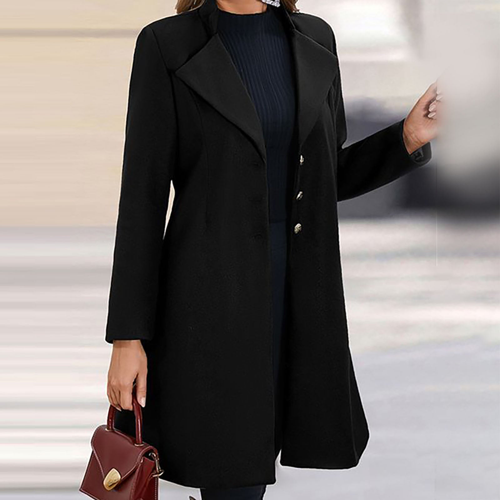 Women’s Tailored Longline Single-Breasted Coat