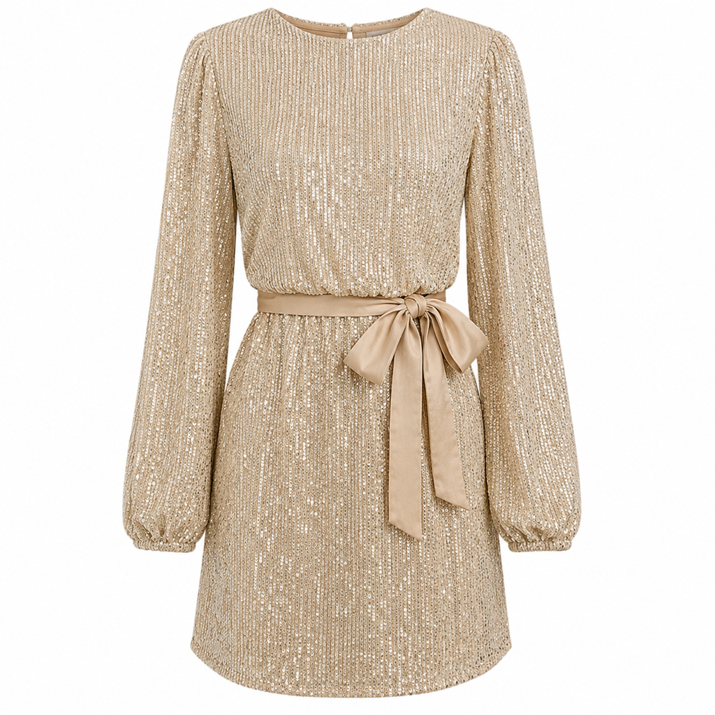 Women’s Sequin Belted Mini Dress