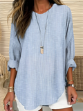 Women's Relaxed Striped Three Quarter Sleeve Top
