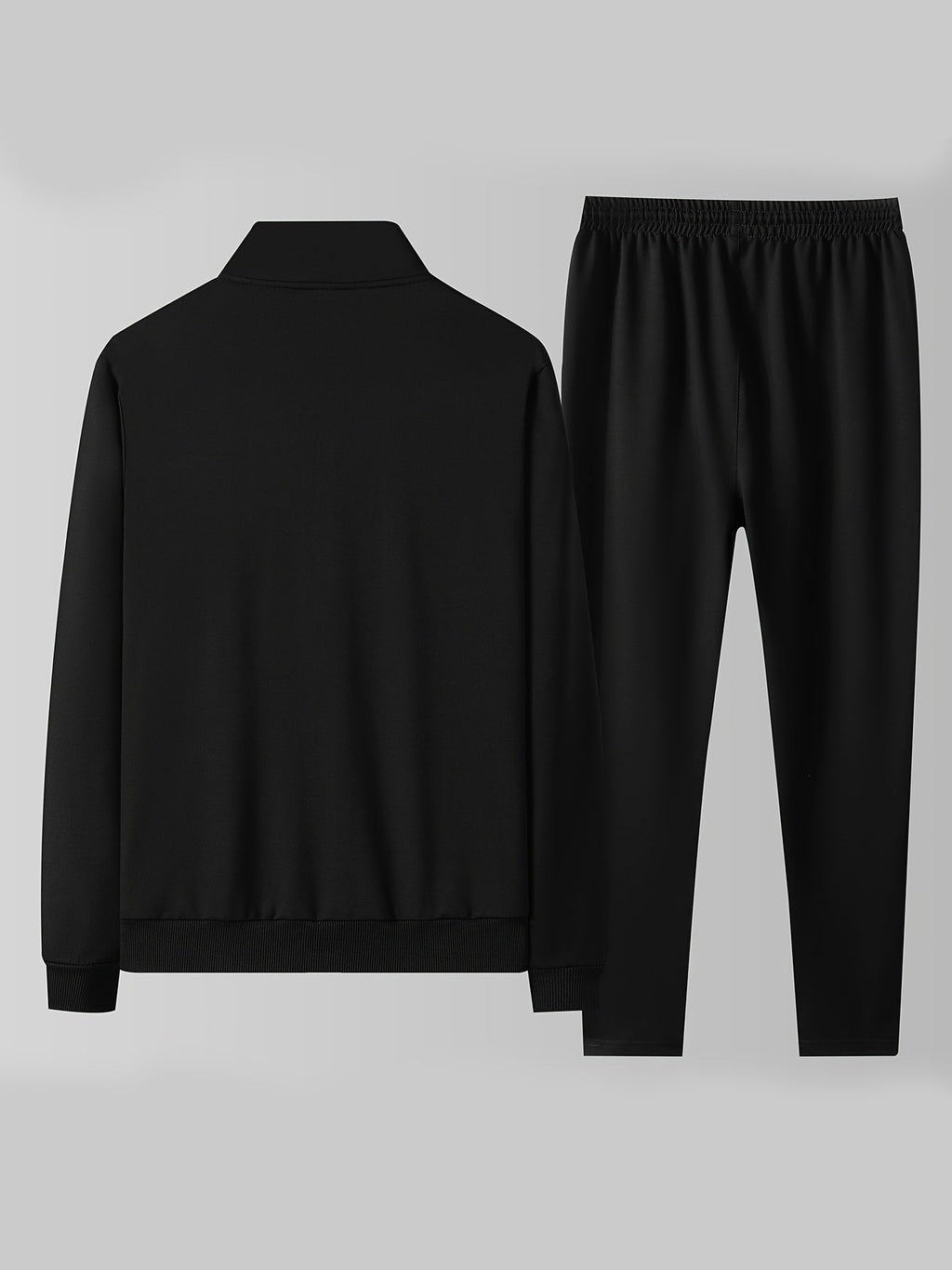 Men's Zip-Up Tracksuit Set | Stand Collar Track Jacket & Trousers