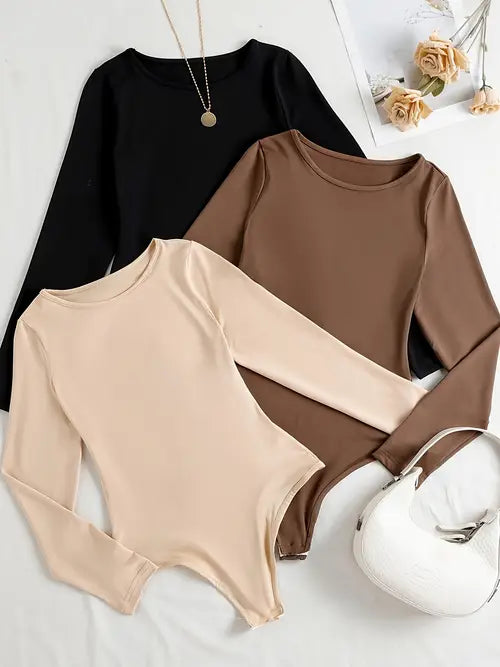 Women’s 3-Pack Long Sleeve Bodysuits