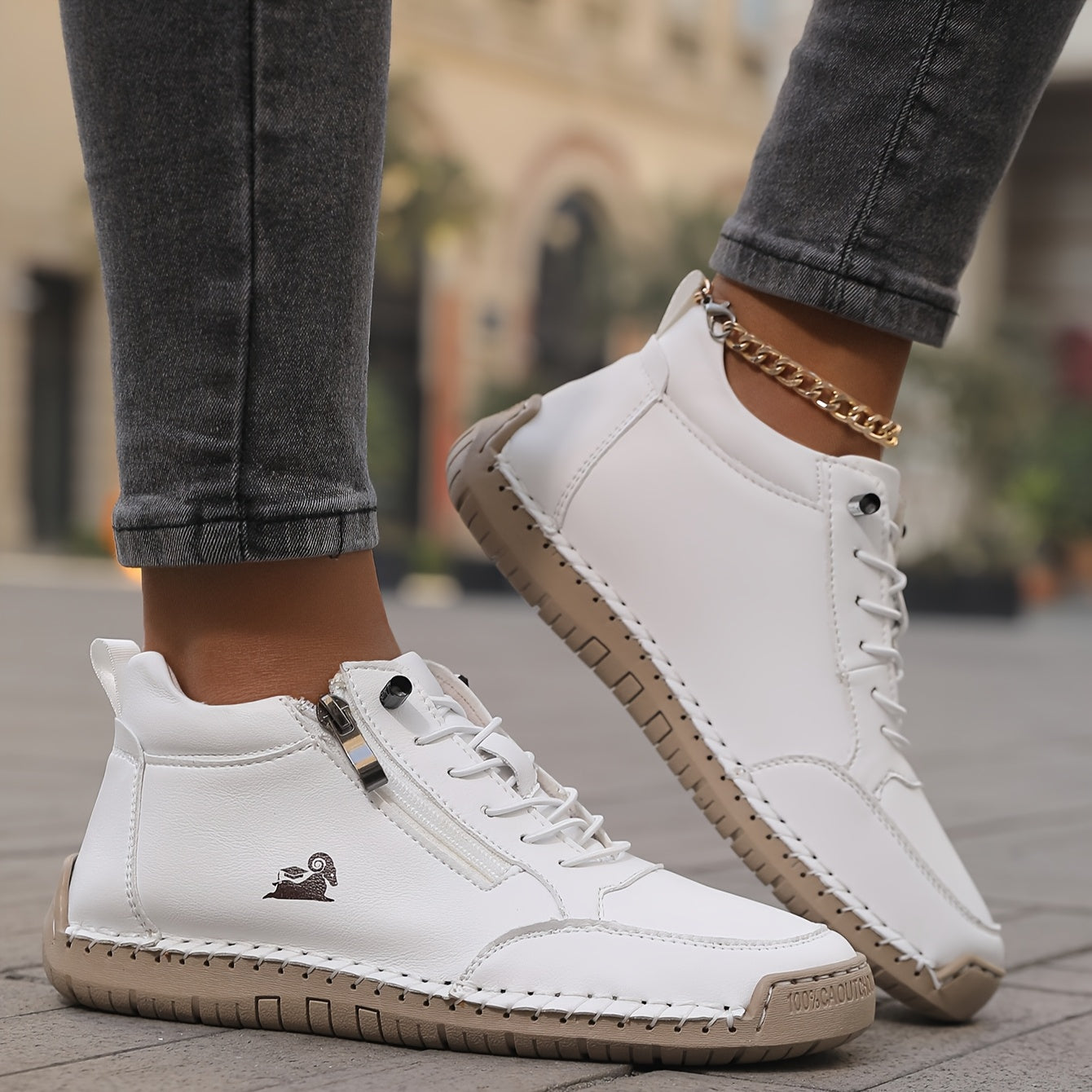 Women’s Side Zip Casual Walking Shoes