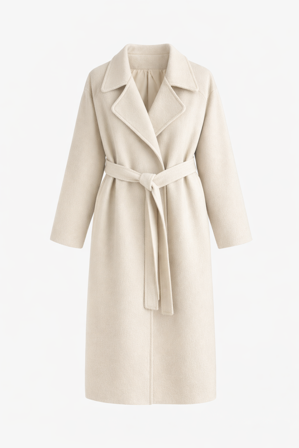 Manteau long ceinturé pour femme | Mélange de laine qui souligne la taille